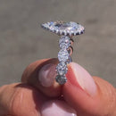 Stylishwe  3.5カラット ペアカット ホワイトゴールド 婚約指輪