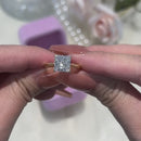 Stylishwe  3.0カラット イエローゴールド プリンセスカット 婚約指輪