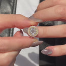 Stylishwe  3.0カラット イエローゴールド ラウンドカット 婚約指輪