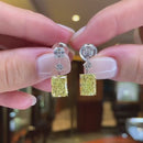 Stylishwe 6.5 carat swaying yellow sapphire drop earrings 