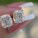 Stylishwe 2.0 carat cushion cut stud earrings