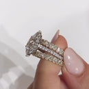 Stylishwe 2.0カラット オーバルカット 指輪セット