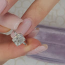 Stylishwe 3.0カラット クッションカット 2連 シルバー セットリング