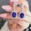 Stylishwe 5.5 carat yellow sapphire sterling silver earrings 