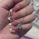 Stylishwe   3.0カラット ラウンドカット ペンダント ネックレス