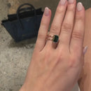 Stylishwe 4.5 Carat Unique Design Emerald Cut Engagement Ring Sterling Silver 