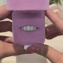 Stylishwe 4.8カラット クッションカット ホワイトゴールド シルバー 結婚指輪