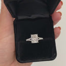 Stylishwe  4.0カラット  ホワイトゴールド ラディアントカット スターリング シルバー婚約指輪