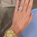 Stylishwe  2.2カラット  イエローゴールド ペアカット 指輪セット