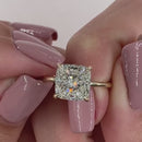 Stylishwe 2.0カラット イエローゴールド プリンセスカット 婚約指輪 スターリングシルバー