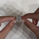 Stylishwe 3.0カラット クッションカット ヘイロー 婚約指輪