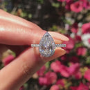 Stylishwe 2.2カラット ヘイロー ペアーカット 婚約指輪