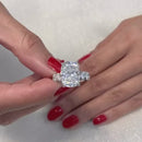 Stylishwe  9.0カラット 豪華ホワイトゴールド クッションカット 婚約指輪