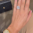 Stylishwe  3.0カラット ホワイトゴールド クッションカット 3PC指輪セット