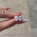 Stylishwe  2.3カラット オーバルカット ピカピカ スタッド ピアス