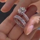 Stylishwe  2.5カラット ホワイトゴールド ラウンドカット 指輪セット