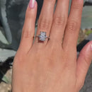 Stylishwe  2.5カラット ホワイトゴールド クッションカット 婚約指輪