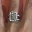 Stylishwe  5.5カラット 豪華 ホワイトゴールド エメラルドカット 婚約指輪