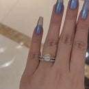 Stylishwe  クラシック  2.0カラット クッションカット 指輪セット