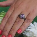 Stylishwe 2.0カラット ブラックゴールド アレキサンドライト 婚約指輪