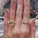 Stylishwe  2PC イエローゴールド エメラルドカット ジュエリーセット