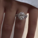 Stylishwe  3.0カラット  ホワイトゴールド オーバルカット指輪セット