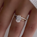 Stylishwe  2.8カラット オーバルカット スターリングシルバー 指輪セット