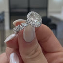 Stylishwe  エレガント 3.0カラット ホワイトゴールドラウンドカット 婚約指輪