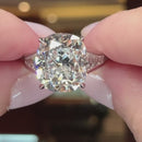 Stylishwe  7.0カラット 豪華 ホワイトゴールド クッションカット 婚約指輪