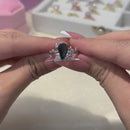 Stylishwe 2.5カラット ホワイトゴールド ブラックストーン 婚約指輪