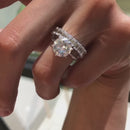 Stylishwe  2.0カラット ホワイトゴールド ラウンドカット 指輪セット