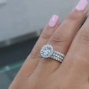 Stylishwe 2.0カラット クラシック ラウンドカット ヘイロー セットリング