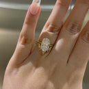 Stylishwe  3.5カラット イエローゴールド オーバルカット  指輪セット