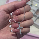 Stylishwe   1.3カラット マーキスカット クロス  ペンダント ネックレス