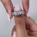 Stylishwe 3.0カラット ゴージャス ホワイトゴールド ラウンドカット エタニティリング