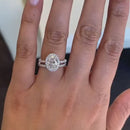 Stylishwe 3.5ct Classic Halo Oval Cut Ring Set 