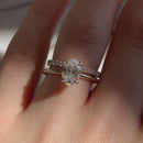 Stylishwe  1.5カラット  イエローゴールド オーバルカット 指輪セット