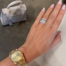 Stylishwe 9.5カラット ゴージャス オーバルカット 4PC 重ね付け 結婚指輪セット