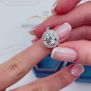 Stylishwe  3.0カラット ホワイトゴールド ラウンドカット 婚約指輪