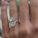 Stylishwe  7.0カラット 豪華 ホワイトゴールド オーバルカット 婚約指輪