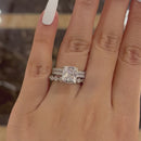 Stylishwe 3.0カラット クッションカット 3pc 指輪セット