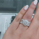 Stylishwe 2.0カラット ハロー リングセット