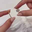 Stylishwe  3.5カラット オープンデザイン イエローゴールド クッションカット 指輪セット