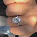 Stylishwe  4.0カラット  ホワイトゴールド オーバルカット指輪セット