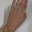 Stylishwe  4.0カラット  ホワイトゴールド クッションカット指輪セット