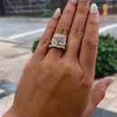 Stylishwe  2.5カラット ホワイトゴールド クッションカット 指輪セット