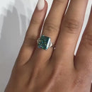 Stylishwe 豪華 5.0カラット パライバトルマリン ラディアントカット 3 ストーン レディース 婚約指輪