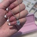 Stylishwe   4.0カラット クッションカット ペンダント ネックレス