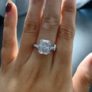 Stylishwe 豪華 4.0カラット ラディアントカット 3 ストーン レディース 婚約指輪 スターリングシルバー エンゲージリング