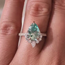 Stylishwe  2.5カラット ピンクゴールド ペアカット パライバトルマリン 婚約指輪